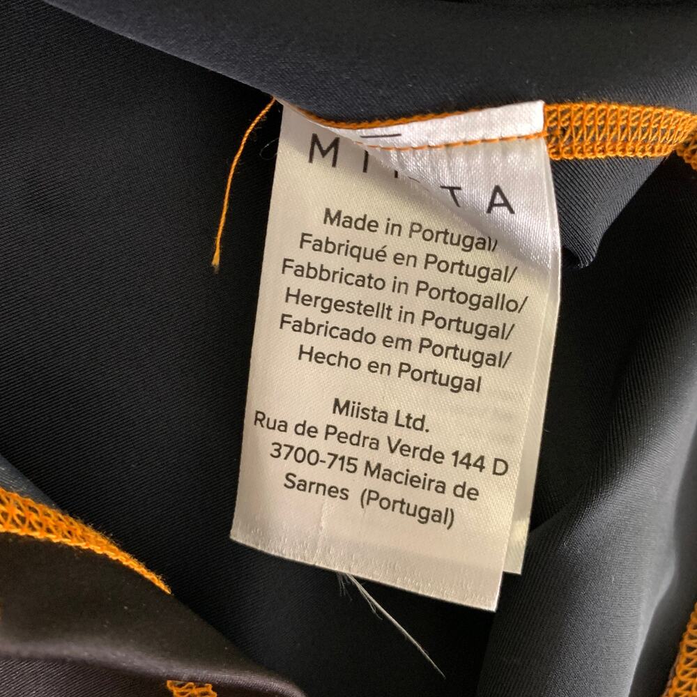 MIISTA Size S Black Orange Nylon Blend Contrast Stitch Casual Top - Picture 5 of 6